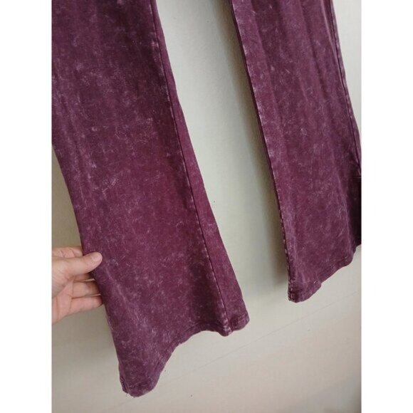 PINK VICTORIA'S SECRET 90s Y2K Foldover Flare Legging Rich Maroon Purple Size S - Picture 2 of 5